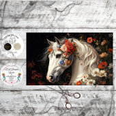 Papier Mousseline Decoupage Serene White Horse Tapestry Blooms 