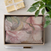 PAPIER MOUSSELINE DÉCOUPAGE SHABBY ROMANTIQUE ROSE ET PEONY (Cadeau)