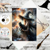 Papier Mousseline Decoupage Silver Haired Witch Glowing Artwork