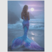 Papier Mousseline Découpage Sirène lunaire Scène mystique Océan (Recto)