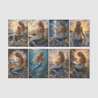 Papier Mousseline Découpage - Sirènes