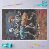 Papier Mousseline Découpage Skeleton Couple Dancing Day Dead (Artisanat)