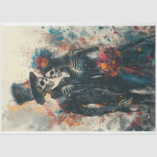 Papier Mousseline Découpage Skeleton Couple Mariage