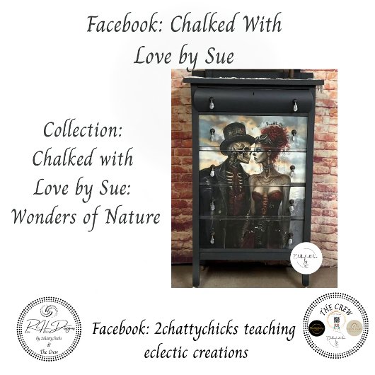 Papier Mousseline Decoupage Skeleton Couple Victorian Steampunk 