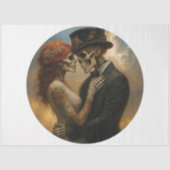 Papier Mousseline Decoupage Skeleton Couple Wedding 21-inch round (Recto)