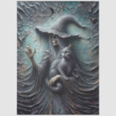 Papier Mousseline Decoupage Skeleton Gothic Witch Black Cat (Recto)