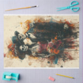 Papier Mousseline Découpage Skeleton Party Couple (Artisanat)