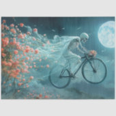 Papier Mousseline Découpage Skeleton Whimsical Mariage Bicyclette (Recto)