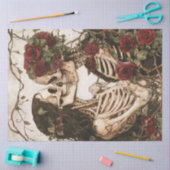 Papier Mousseline Découpage Skeletons Gothiques Avec Couronnes Flora (Artisanat)