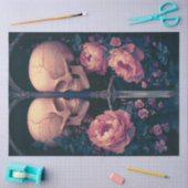 Papier Mousseline Découpage Skeletons gothiques Fleurs de Pêche d'ép (Artisanat)