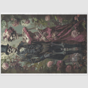 Papier Mousseline Découpage Skeletons Vintages Jour des morts