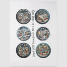 Decoupage Snow Globe Moulds Winter Village 3"