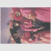 Papier Mousseline Decoupage Soeurs de squelette en fleurs roses (Recto)