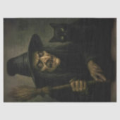 Papier Mousseline Découpage Sorcière narly et son chat noir (Recto)