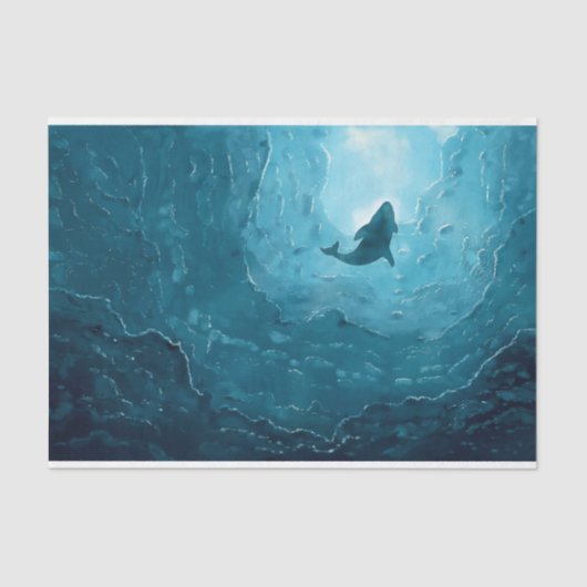 Papier Mousseline Découpage sous-marin de la baleine marine (Recto)