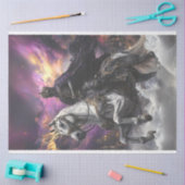 Papier Mousseline Découpage Squelette Cheval Blanc Style gothique (Artisanat)