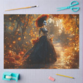 Papier Mousseline Découpage Squelette gothique Elaborer robe noire (Artisanat)