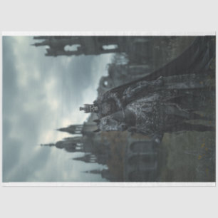 Papier Mousseline Découpage Squelette gothique King Cheval noir