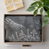 Papier Mousseline Découpage Squelette gothique Queen Black Chaise (Cadeau)