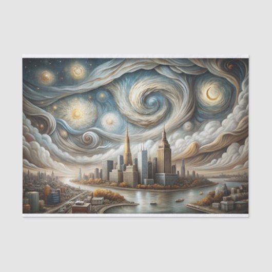 Papier Mousseline Découpage Starry Manhattan (Recto)