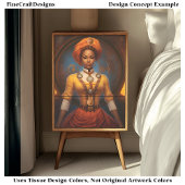 Papier Mousseline Découpage Steampunk African Lady Faux Ink 052