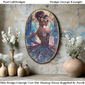 Papier Mousseline Découpage Steampunk Ballerina Blue Faux Mosaic 060