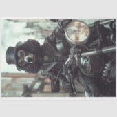 Papier Mousseline Découpage Steampunk Black Standard Poodle Biker (Recto)