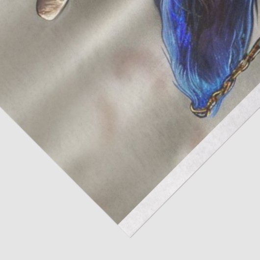 Papier Mousseline Découpage Steampunk Blue Azure (Détail)