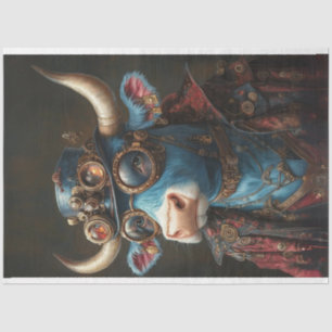 Papier Mousseline Decoupage Steampunk Bull Sir Brasshoof