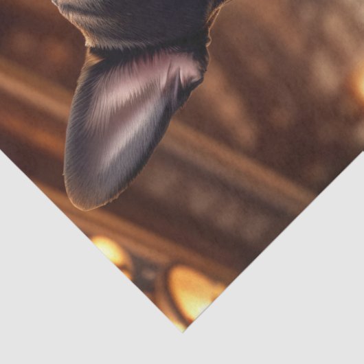 Papier Mousseline Découpage - Steampunk bulldog et bière - (Détail)