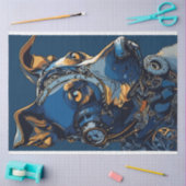 Papier Mousseline Découpage Steampunk Cobalt Blue Dog (Artisanat)