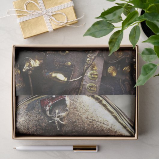 Papier Mousseline Découpage Steampunk Cyborg pirate (Cadeau)