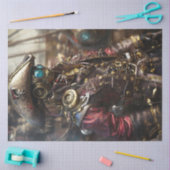 Papier Mousseline Découpage Steampunk Cyborg pirate (Artisanat)