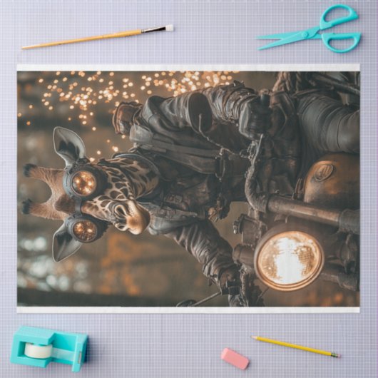 Papier Mousseline Découpage Steampunk Giraffe (Artisanat)