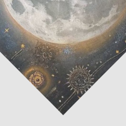 Papier Mousseline Découpage Steampunk Highland Cow & Moon (Détail)