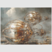 Papier Mousseline Découpage Steampunk Hot Air Balloon Mirror Finitio (Recto)