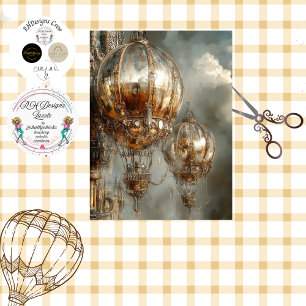Papier Mousseline Découpage Steampunk Hot Air Balloon Mirror Finitio