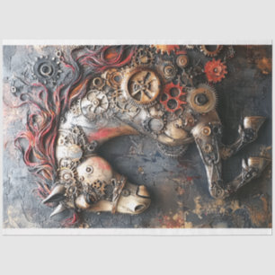 Papier Mousseline Découpage Steampunk Iron Horse Gearheart