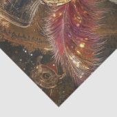 Papier Mousseline Découpage Steampunk orné d'autruche (Détail)