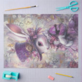 Papier Mousseline Découpage Steampunk Rabbit Alice Wonderland (Artisanat)