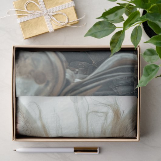 Papier Mousseline Découpage Steampunk Rabbit équitation Moto (Cadeau)