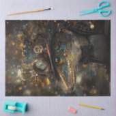 Papier Mousseline Découpage Steampunk Sport Lizard Gold Green (Artisanat)