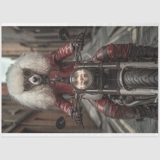 Papier Mousseline Découpage Steampunk Standard PoodBiker (Recto)