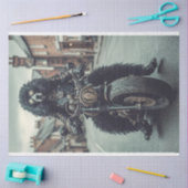 Papier Mousseline Découpage Steampunk Standard Poodle Vélo d'équitat (Artisanat)