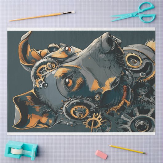 Papier Mousseline Découpage Steampunk Steal Chien (Artisanat)