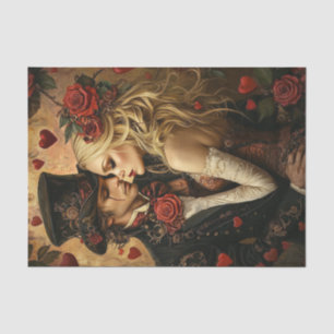 Papier Mousseline Découpage Steampunk Valentine Romantic Couple