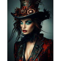 Découpage Steampunk Victorian belle femme