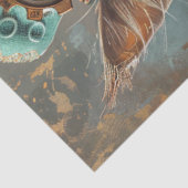 Papier Mousseline Découpage Steampunk Victorian Theme Chat (Détail)