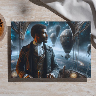 Papier Mousseline Découpage Steampunk Victorien Capitaine de l'Air S
