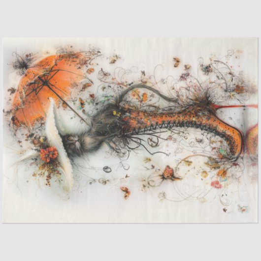 Papier Mousseline Découpage Stiletto Whimsy Automne Flair Feline (Recto)